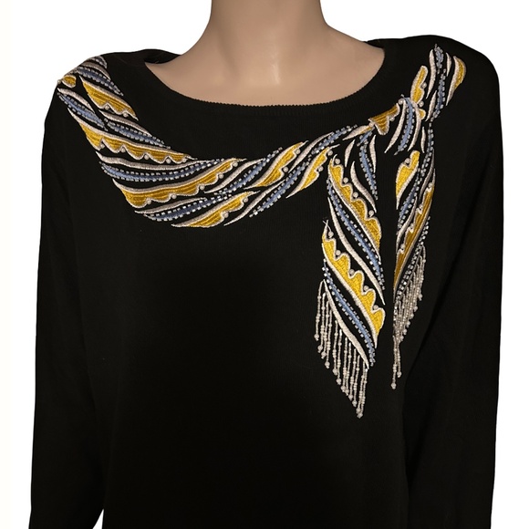 Bob Mackie Wearable Art Embroidery and Pearl Embellishments Cotton Blend - Picture 5 of 16